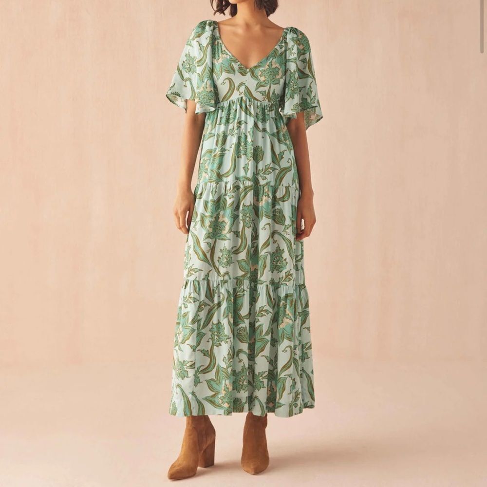 OMika Holis Maxi Dress in Anissa Moss Print